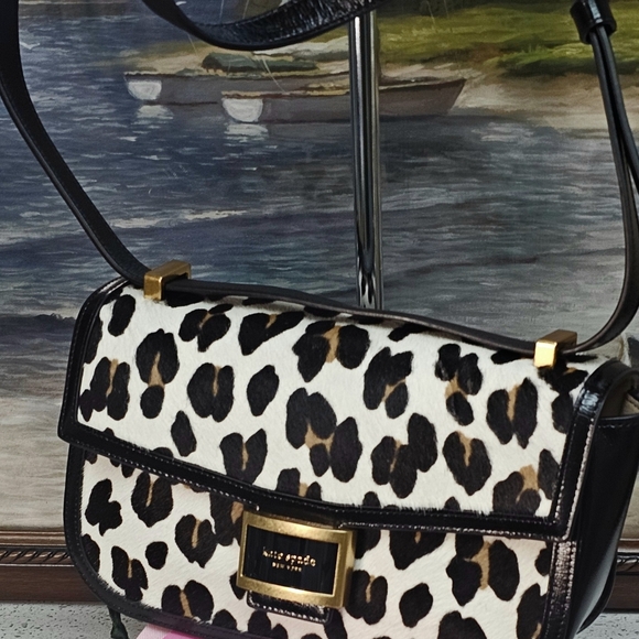 Kate Spade Katy Leopard CalfHair Medium Convertiable Shoulder Bag - Picture 13 of 16